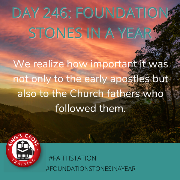 Day 246 -FOUNDATION STONES IN A YEAR