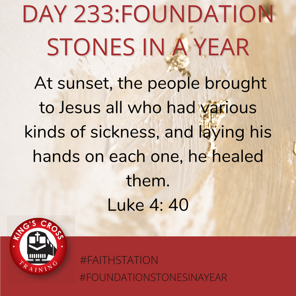 Day 233 - FOUNDATION STONES IN A YEAR