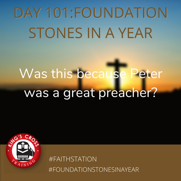 Day 101 - FOUNDATION STONES IN A YEAR