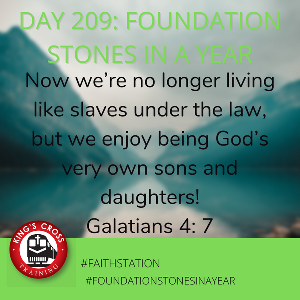 Day 209 - FOUNDATION STONE IN A YEAR