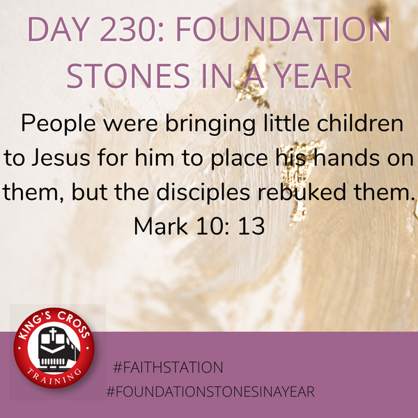 Day 230 - FOUNDATION STONES IN A YEAR