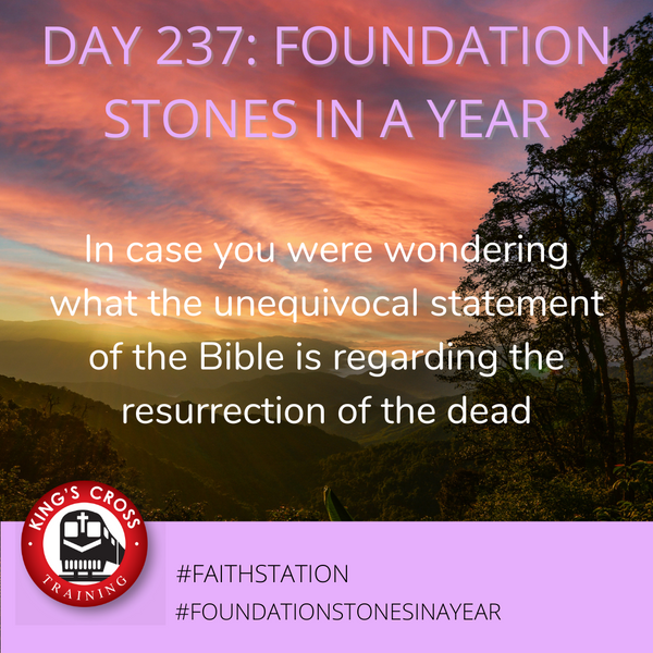 DAY 237: FOUNDATION STONES IN A YEAR