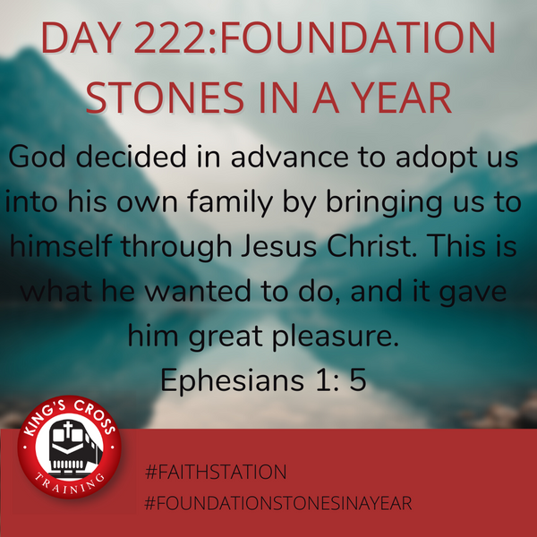 Day 222 - FOUNDATION STONES IN A YEAR