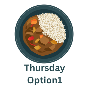 Lunch Meal - Thursday 25/09 - Option 1 (Beef Stew and Rice)
